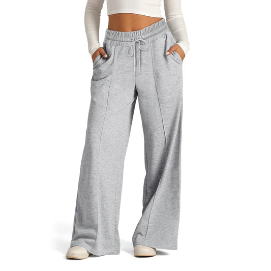 Pantalon confort à taille haute avec cordon