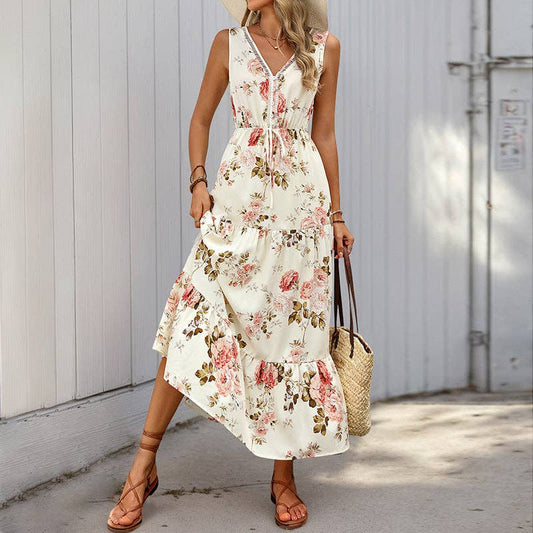 Robe longue fleurie