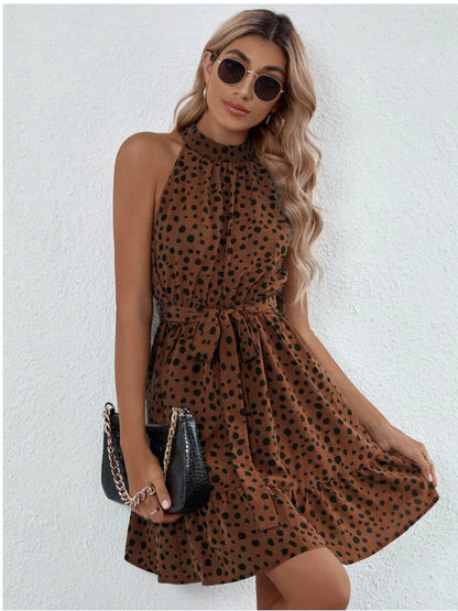 Mini robe à pois dos nu