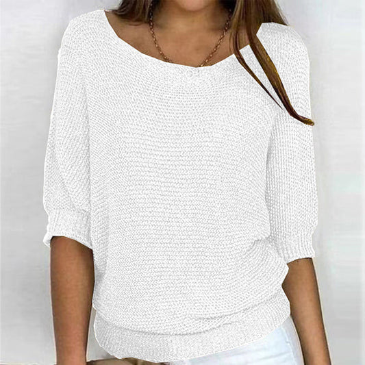 Pull chic en tricot à col bateau