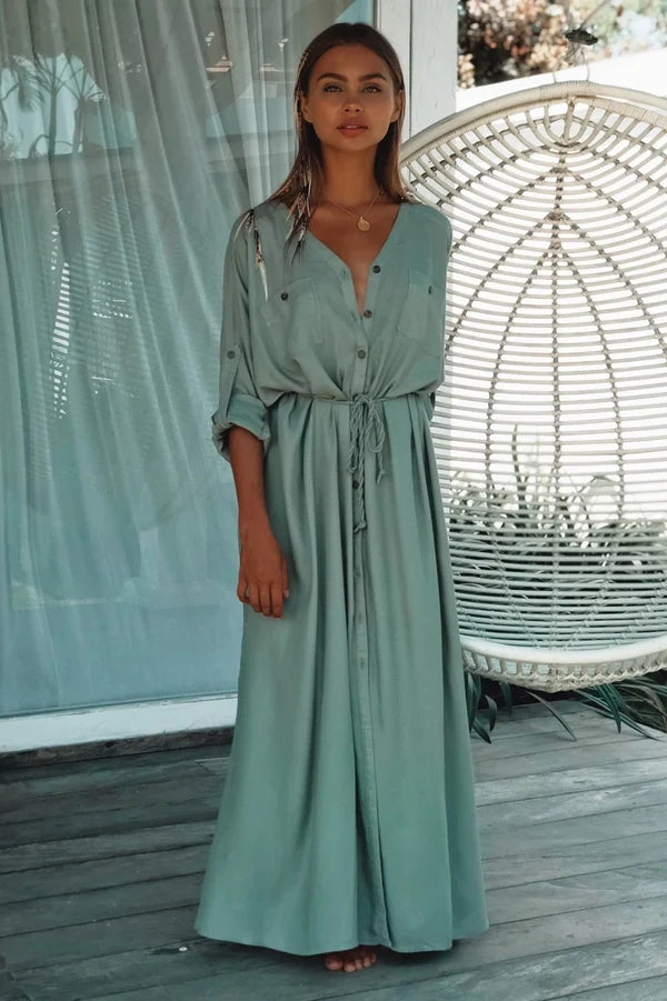 Robe longue boutonnée